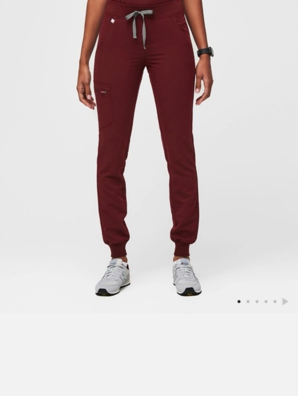 Figs Zamora Scrub Bottoms Size XS Joggers Burgundy Yoga Waistband Drawstring